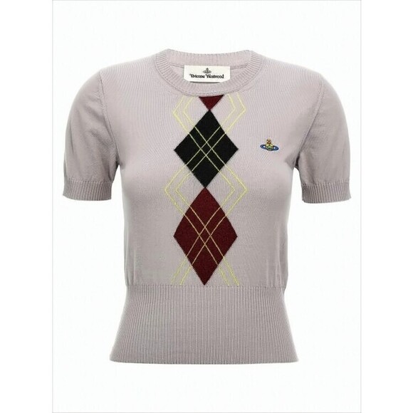 Vivienne Westwood Fitted Knit Sweater With Classic Argyle Pattern - NWT
